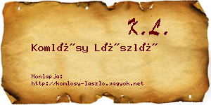 Komlósy László névjegykártya
